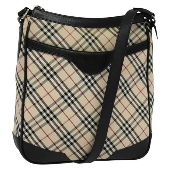 BURBERRY Nova Check Shoulder Bag Canvas Beige Auth 137902 - Picture 1 of 16